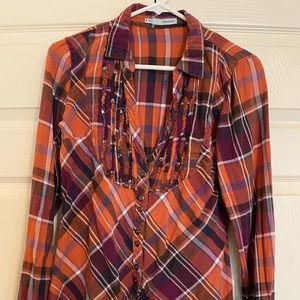 Plaid button down maurices top